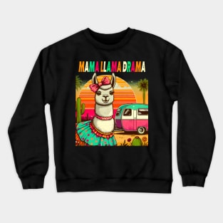 Cute Llama Squad Shirt Retro 80s Style Design Crewneck Sweatshirt